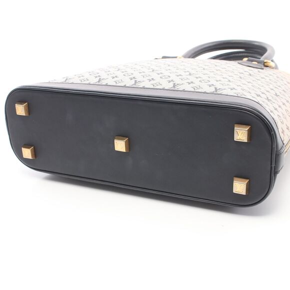 LOUIS VUITTON Alma O Monogram mini Blue Handbag Canvas Leather Ivory Dark navy - Picture 10 of 12